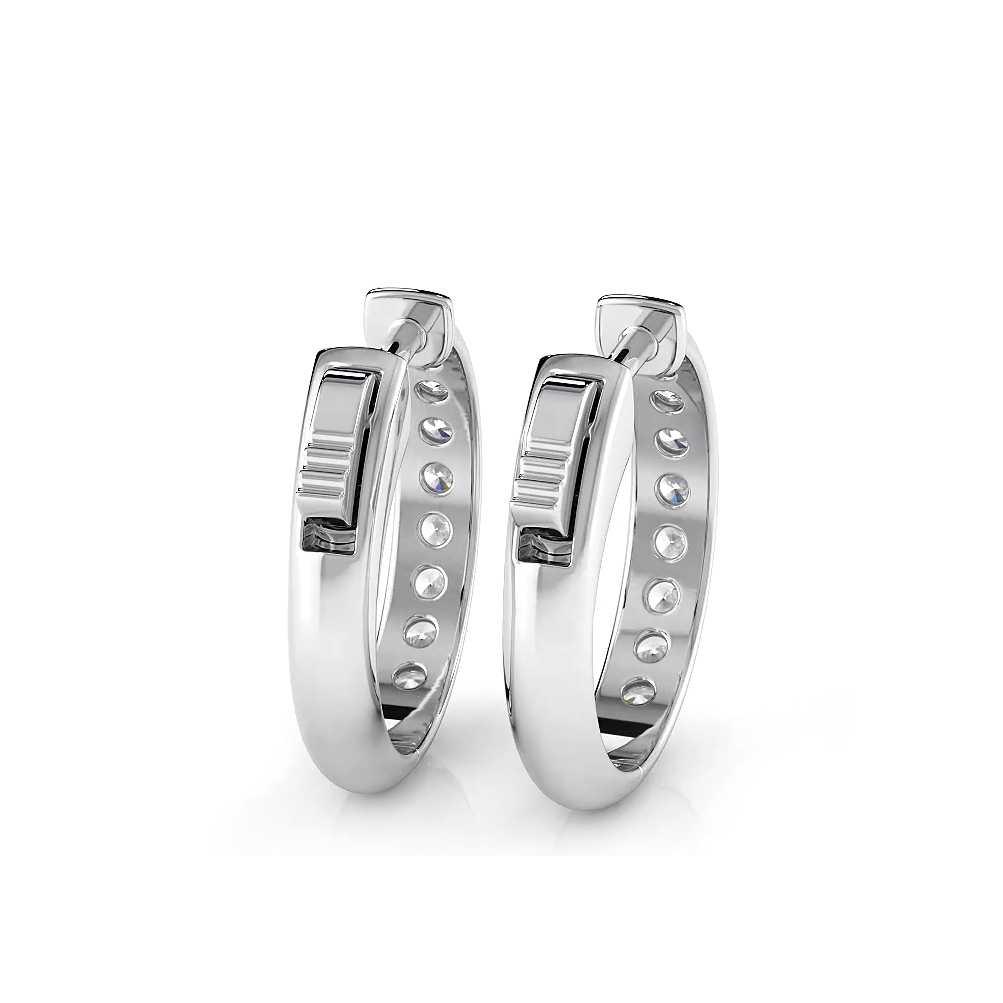0.50 ctw. Round Brilliant Cut Huggie Hoop earrings-VIRABYANI
